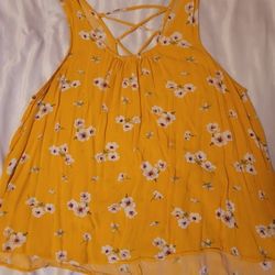 Yellow Sleeveless Blouse