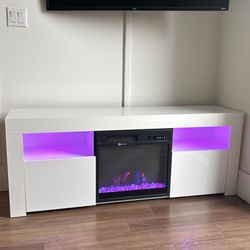 TV Stand for TVs up to 65" with Electric Fireplace Included 