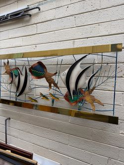 Mid Century wall sculpture Listed artist