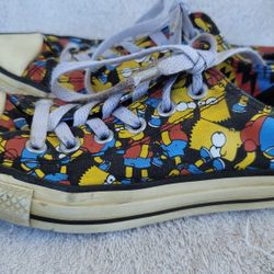 Vintage Simpsons Bart Converse Chuck Taylor Shoes Womens 7 Mens 5 