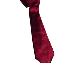 Oscar de la Renta Red and Beige/Grey Diamond Mens Neck Tie