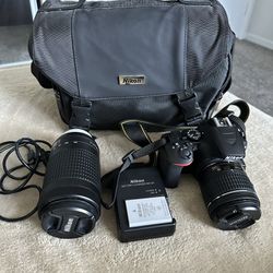 Nikon D3500 Camera, Af-p Nikkor 18-55mm Lense, Af-p Nikkor 70-300mm Lense, Camera Bag