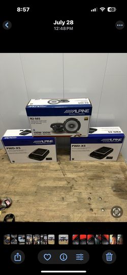 Alpine Models PWD-X5 DSP Powered Subwoofers  Alpine  RS265 Hi Resolution Speakers 