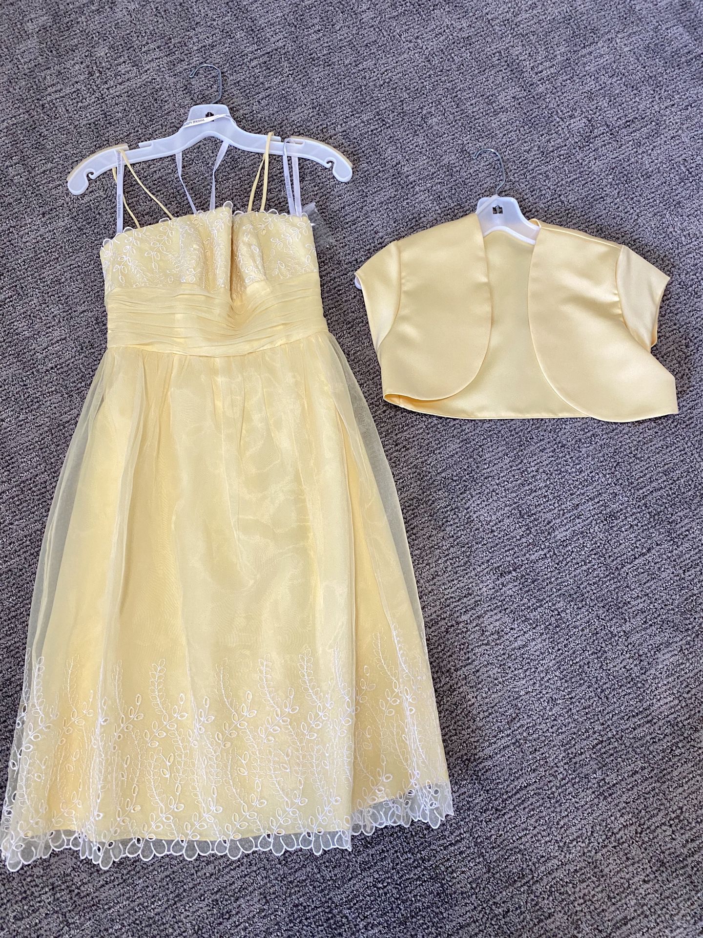 Yellow chiffon short dress