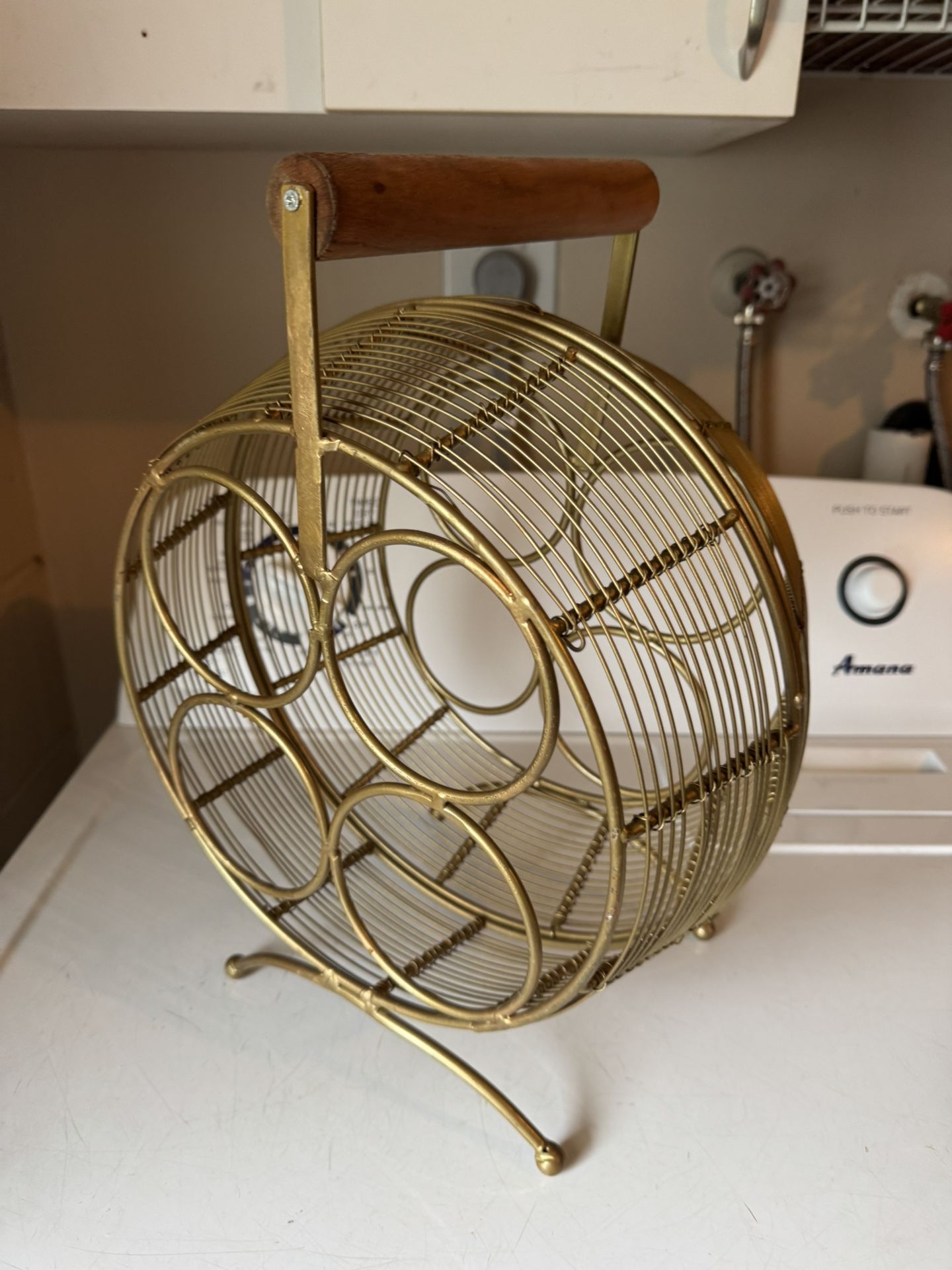 Mid-century modern metal wine rack portable