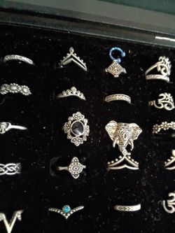 Boho Silver-Tone Ring Collection Set