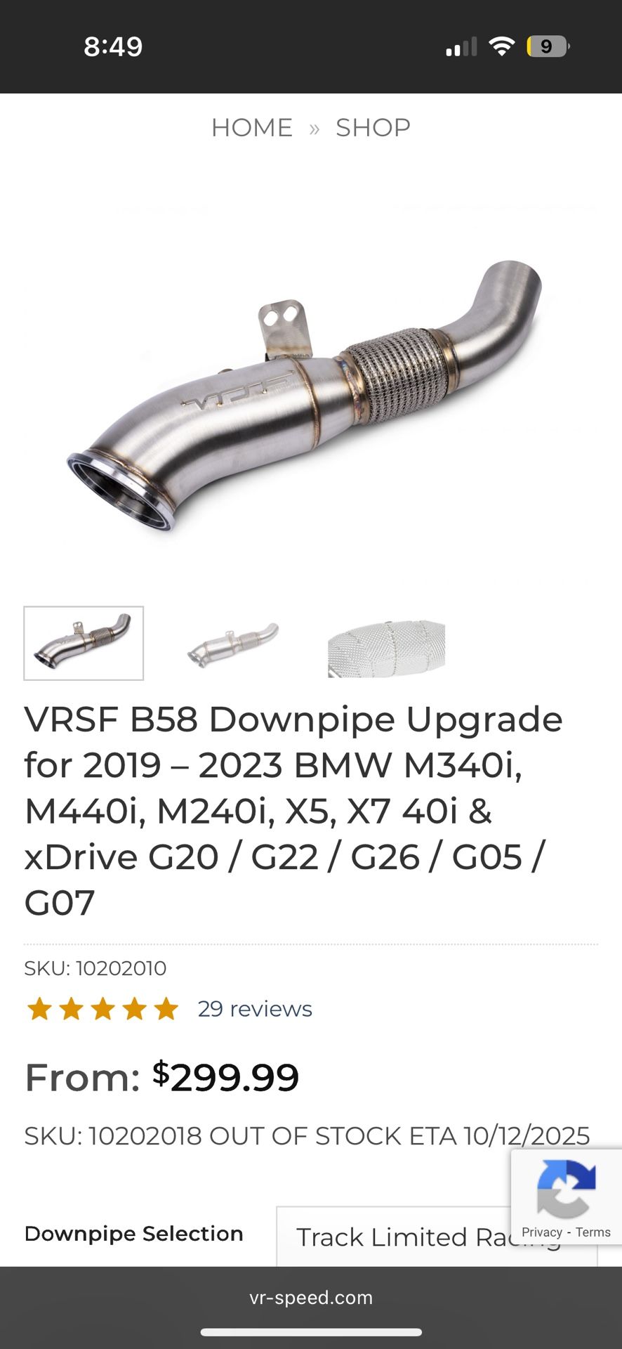 CTS B58 Catless Downpipe