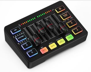 Audio Mixer with Voice Changer and RGB Buttons