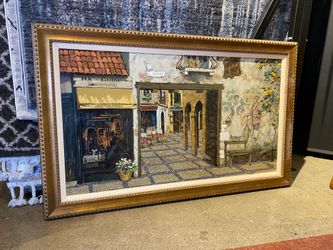 Framed Canvas Painting of “Via Leccosa”