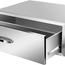 Outdoor Kitchen Single Drawer 30Wx23Dx10H Inches BBQ Drawer Stainless Steel Acce
