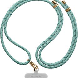 CASETiFY Rope Phone Strap with Card - Turquoise Reflective