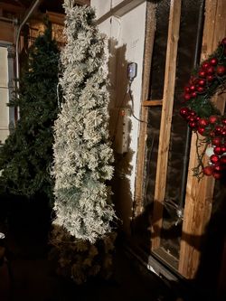 Artificial Snow White Christmas tree with lights