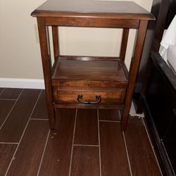 Set Of Two Wood Side Tables 