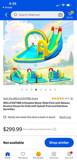 $100 - WELLFUNTIME Inflatable water slide with blower, bounce house - $100