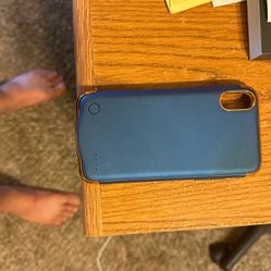Designer iPhone X Charging Case Blue