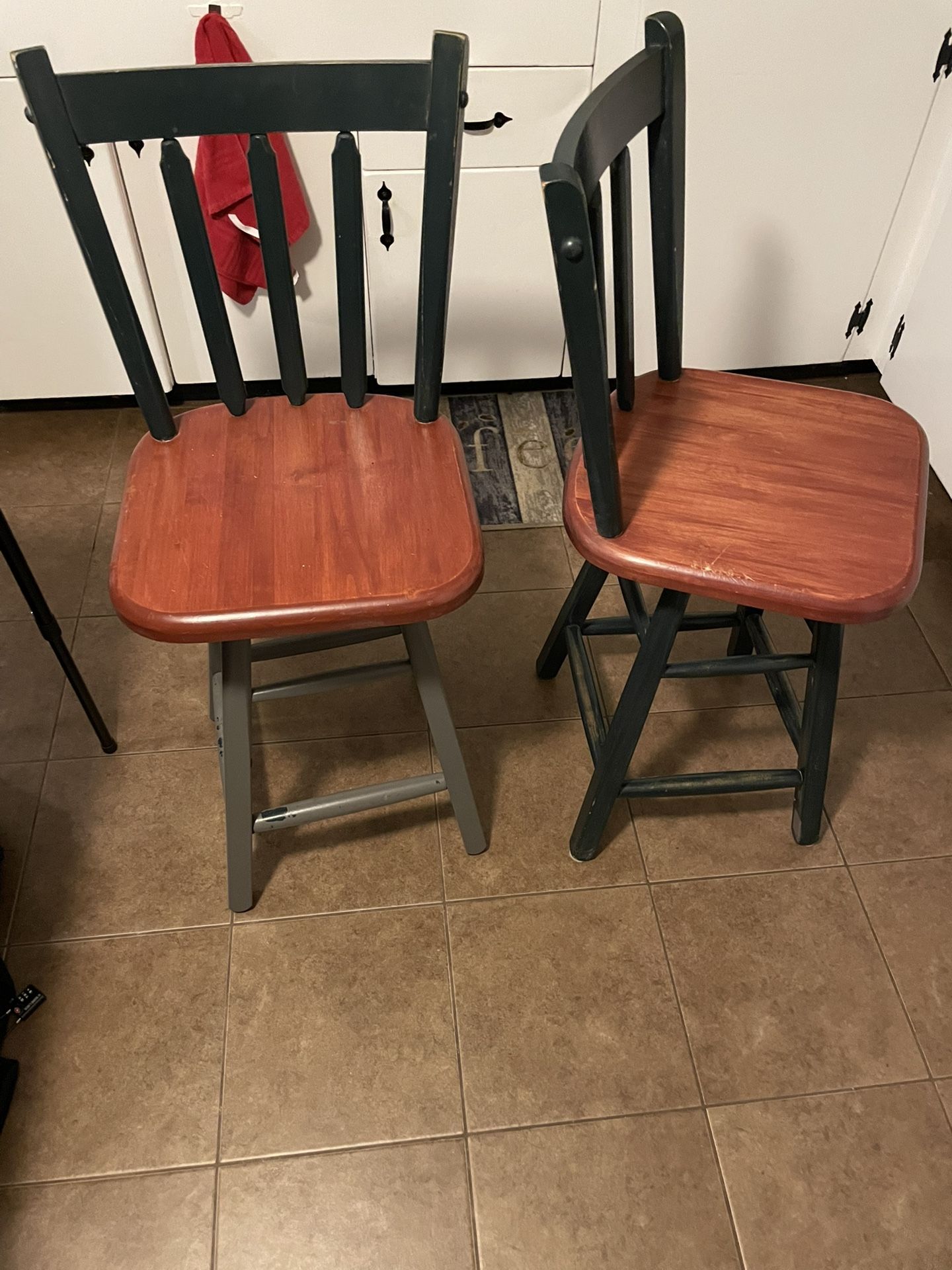 2 High Top Swivel Chairs