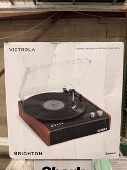 Victrola Brighton Bluetooth 3-Speed Vinyl Record Player, Open Box, Brand New