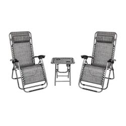 Zero-Gravity Adjustable Folding Chairs 3PC