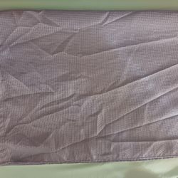 Blue Waffle Look Fabric Shower Curtain 