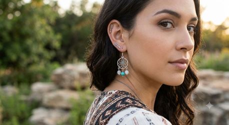 Trio of Native American Earrings Two Dreamcatcher Feathers And One Pair Arrows