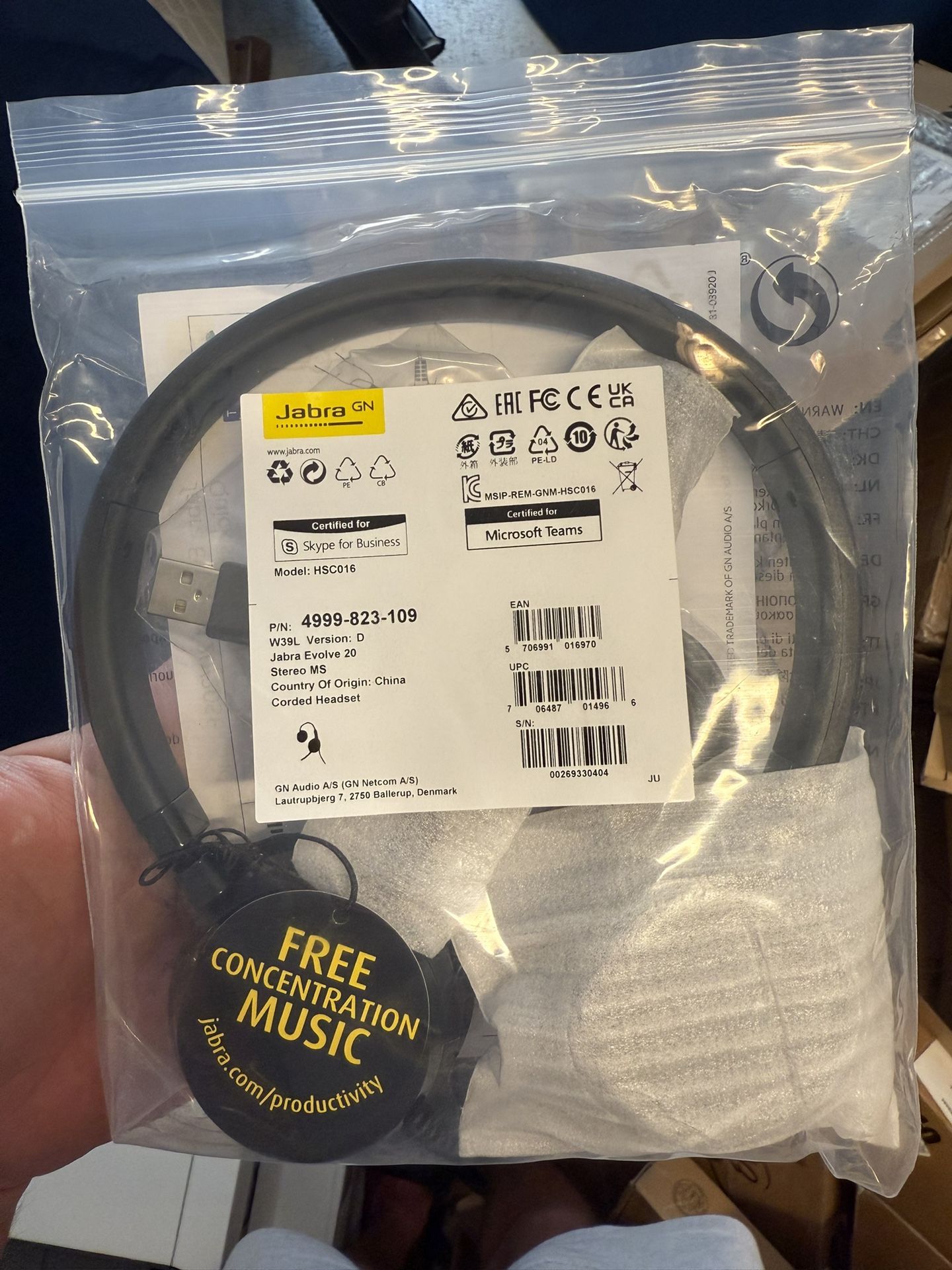 🎧 Jabra Evolve 20 Stereo USB Headset – Brand New