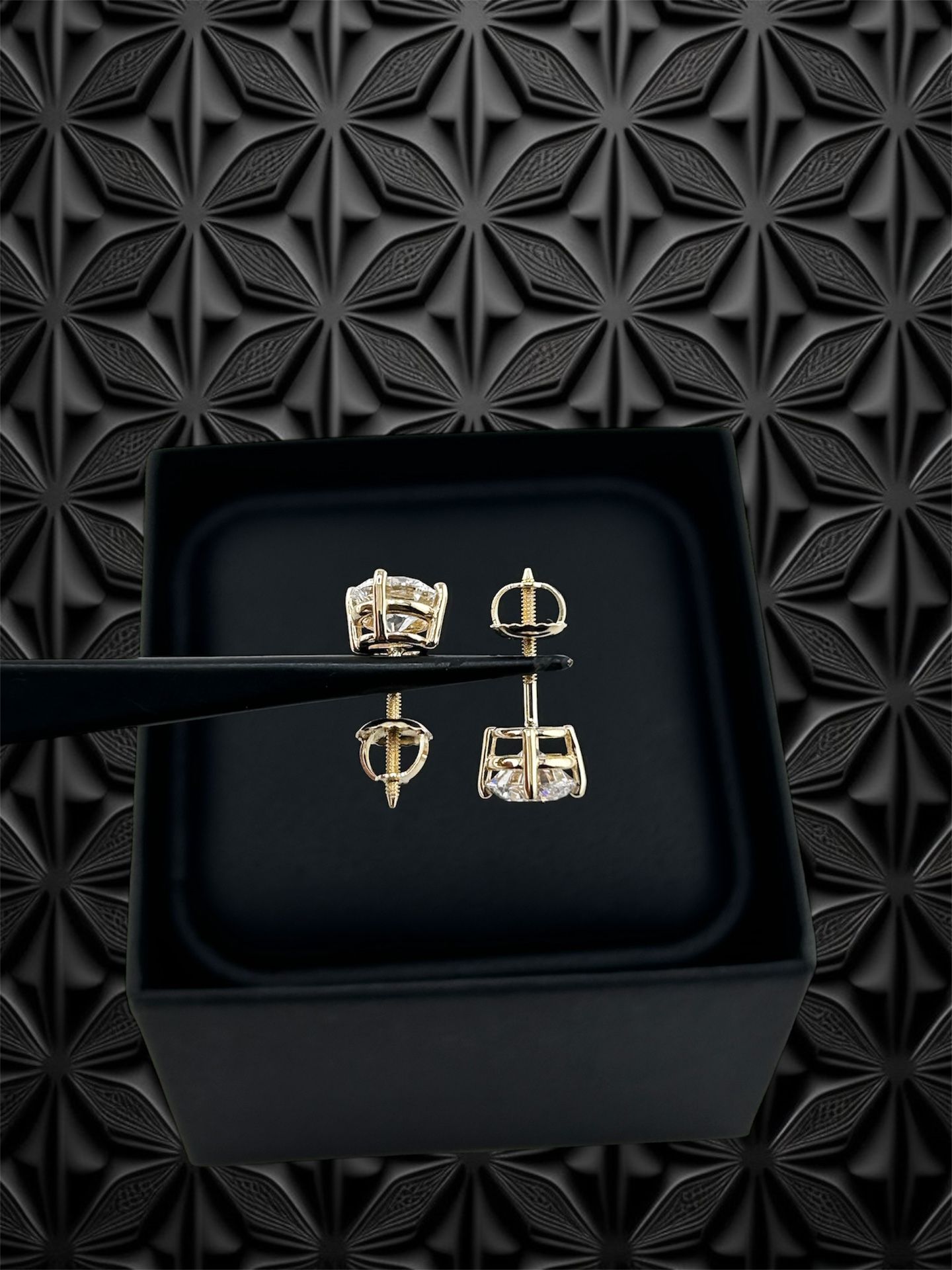 IGI Lab-Grown Diamond Round Stud Earrings In 14k Yellow Gold