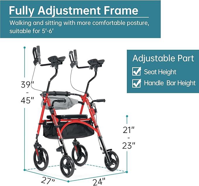Red Standup Elenker Walker (no grey bag)