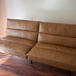 Faux leather Convertible Couch