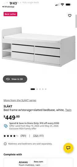 Bed frame with storage