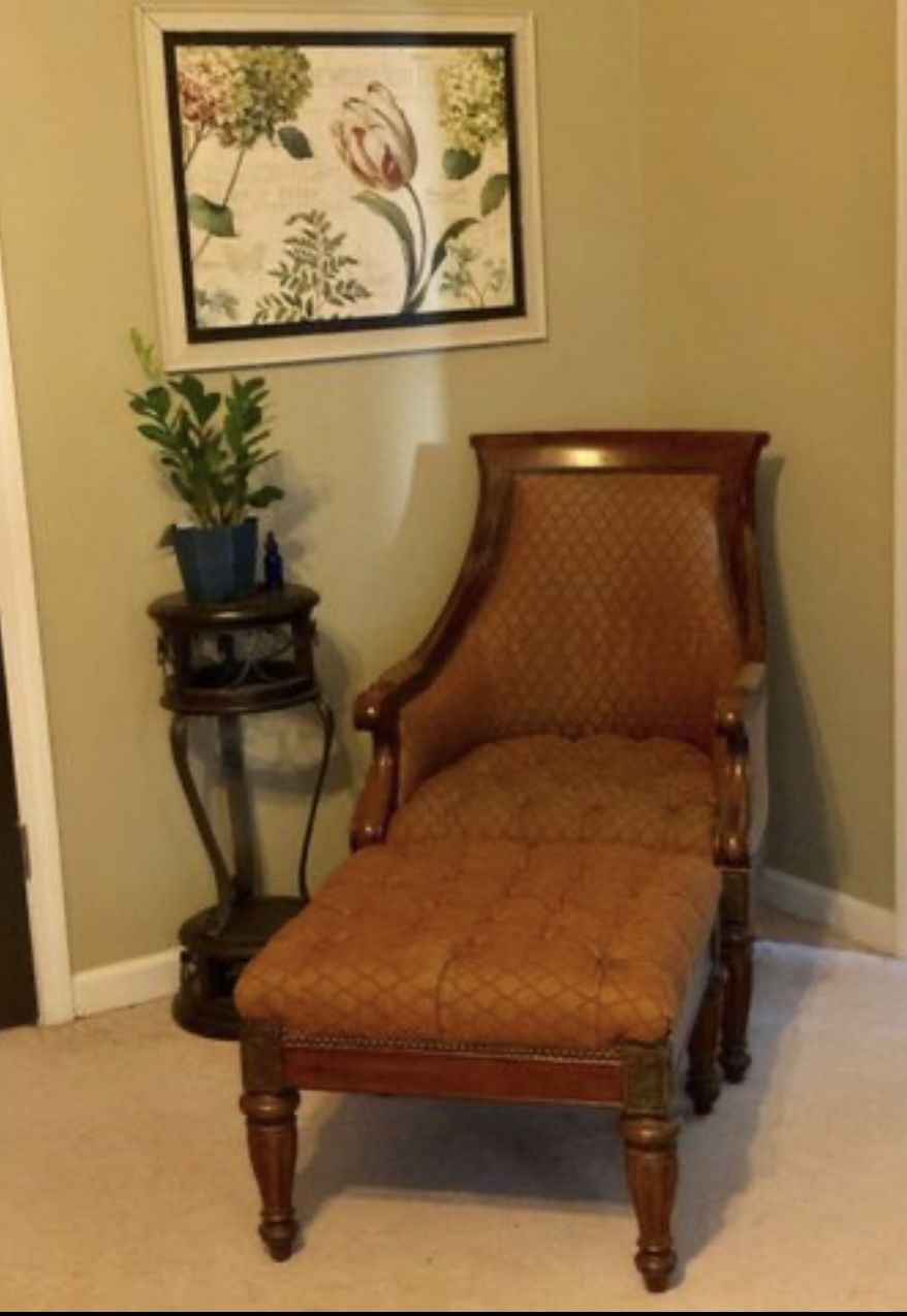 Custom Thomasville Ernest Hemingway Anson Chair w/ Matching Ottoman