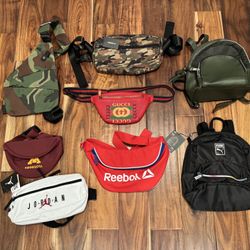 Lot of 8 Bags - Jordan, Reebok, Puma, Forever 21, Camouflage – Waist Bags & Backpacks