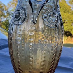 Large 14” rare owl glass vase 