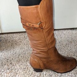 Women's Cobb Hill Leather Tan Tall Riding Calf boots size 9.