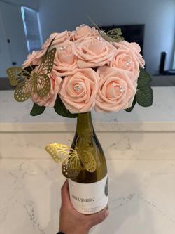 Wine Bottle Flower Bouquet
