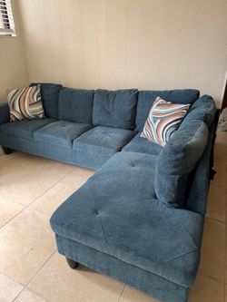 Lightly used! Blue sectional sofa/couches, GREAT CONDITION!