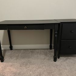 Black Office/Computer Desk (plus Two Drawers) 