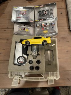 Nissan R34 Skyline Yellow Xmods Radio Shack RC Car With Extras