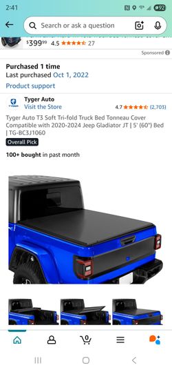 Jeep Gladiator Tonneau Cover, MINT