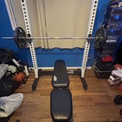 Fitness Gear Bench And Weights With Bar And Weights Holder 