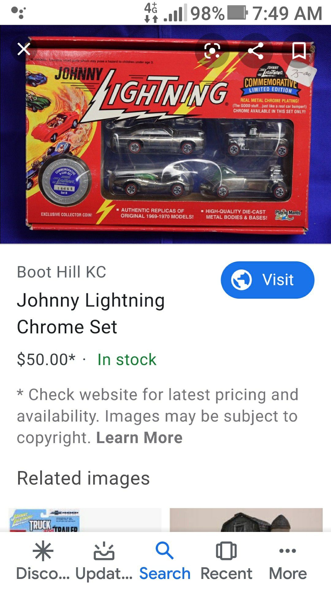 Collectible johnny lightening car set
