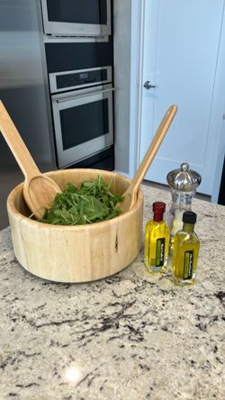 Wooden Salad Bowl Set with Servers