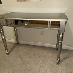 Silver Mirrored Console Table Desk 