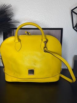 Dooney & Bourke Yellow Saffiano Dome Satchel