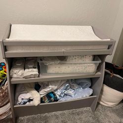 $60 Grey Changing Table (changing Pad Included!)