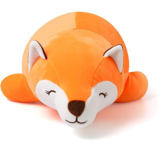 Niuniu Daddy Giant Fox Stuffed Animal Plush, 23.6in Large Lying Plush Toy Pillow for Adults, Jumbo Kawaii Soft Body Pillow Plushie for Toddler Teens, 