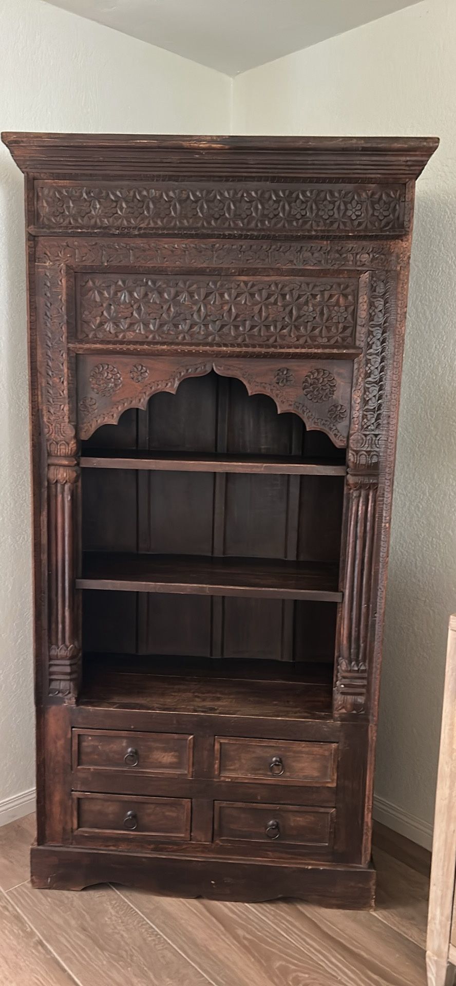 Make An Offer On: Old World solid wood Espresso Bookcase Bookshelf With Drawers