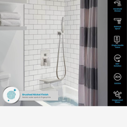 gotonovo Shower 16"System with Tub Spout Ceiling Mount Shower Faucet Set Rain Shower Head and Handheld Waterfall black, and  black bronze And Nickel C