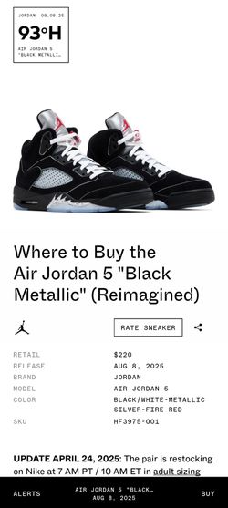 Air Jordan 5 "Black Metallic" (Reimagined)