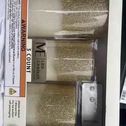 White W Gold Glitter Candles W Remote control 