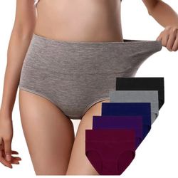 Womens Underwear, Soft Cotton High Waist Breathable Solid Color Briefs Panties for Women (size:m)